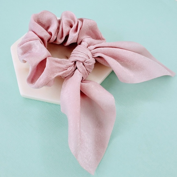 5 for $25 Scarf Bow Pony Tail Holder Scrunchie - Picture 3 of 5